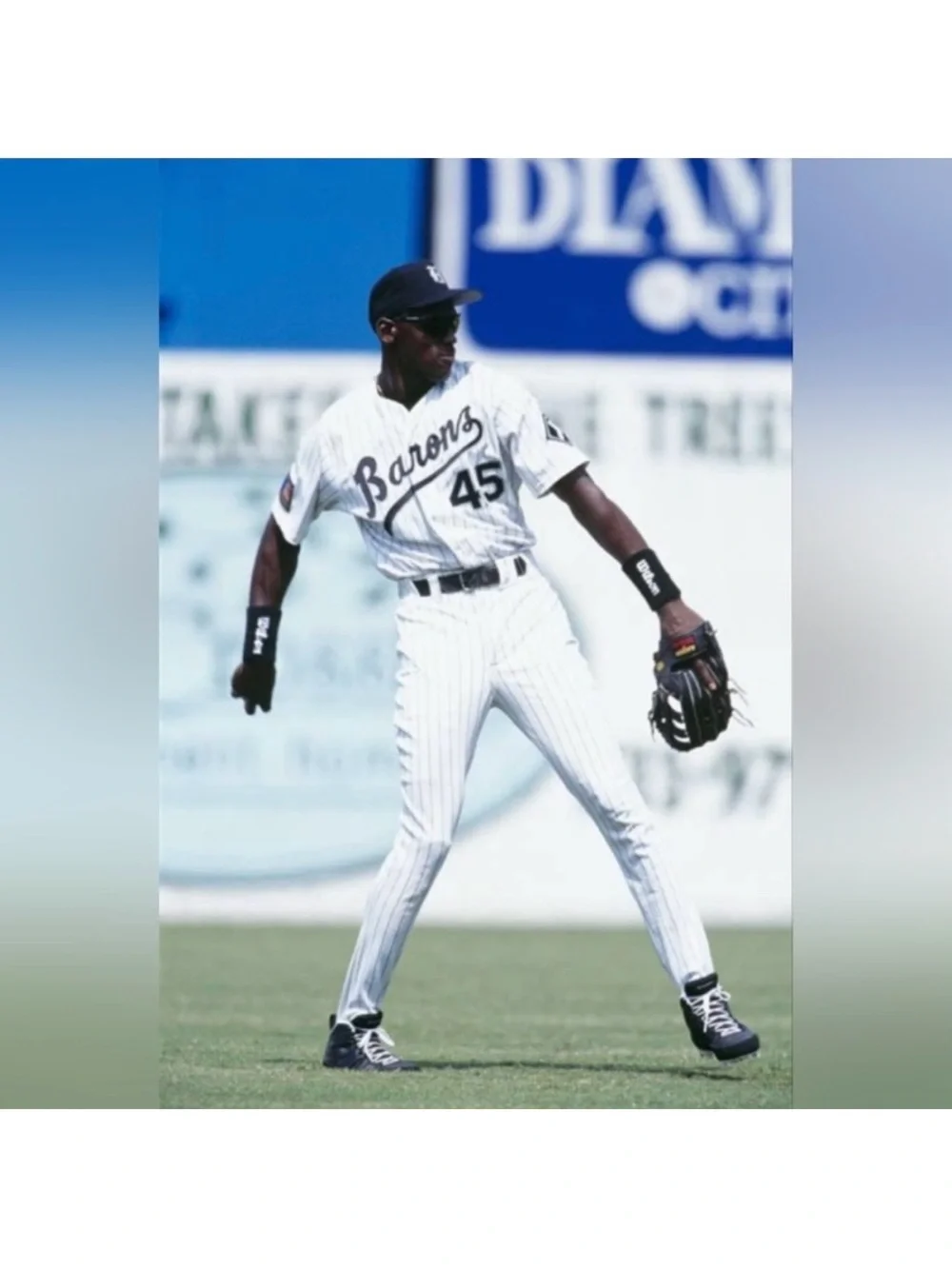 Michael Jordan Birmingham Barons White Pinstripe Baseball Jersey #45 / White Sox